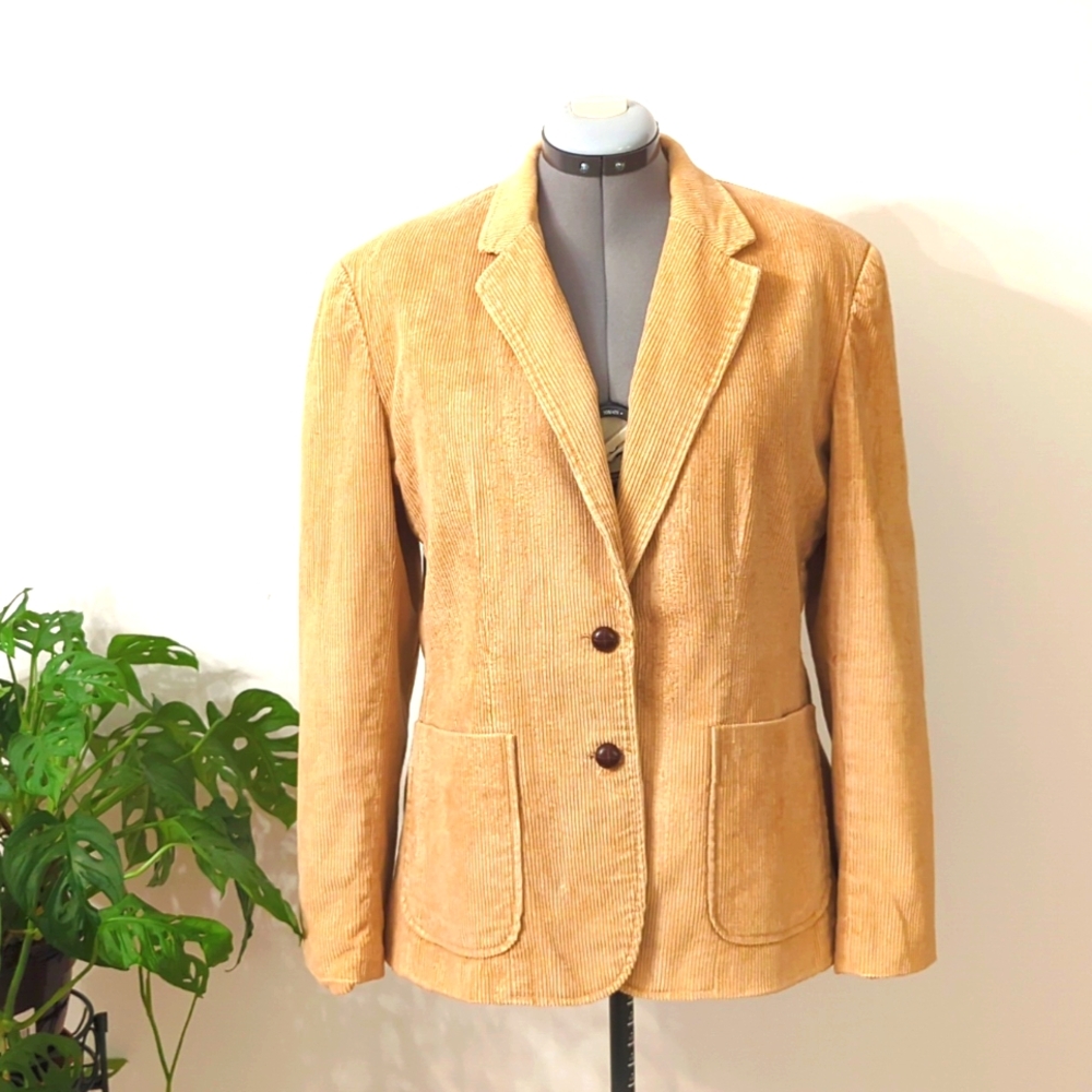 Vintage Sheridan Square Tan Color Corduroy Blazer Women’s 16